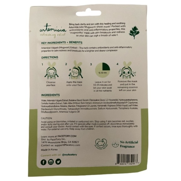 FACETORY Artemisia Refreshing Relief Sheet Mask x2 - Picture 8 of 8